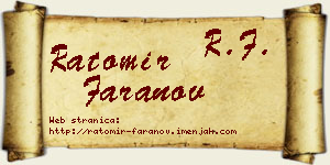Ratomir Faranov vizit kartica